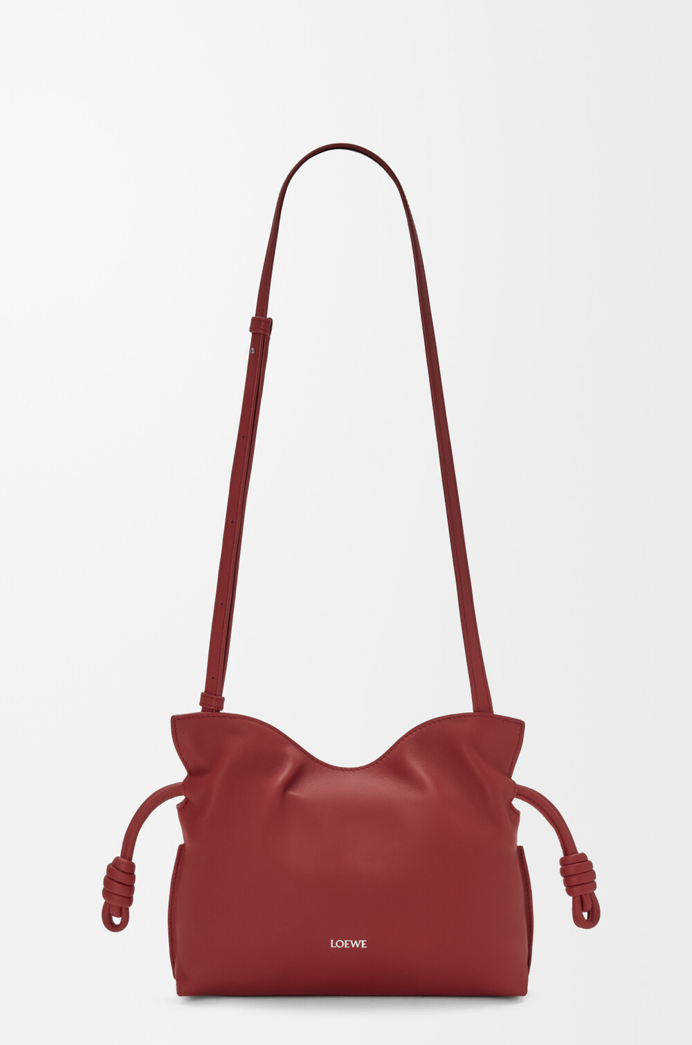 Loewe Mini Flamenco Clutch Bag In Burgundy
