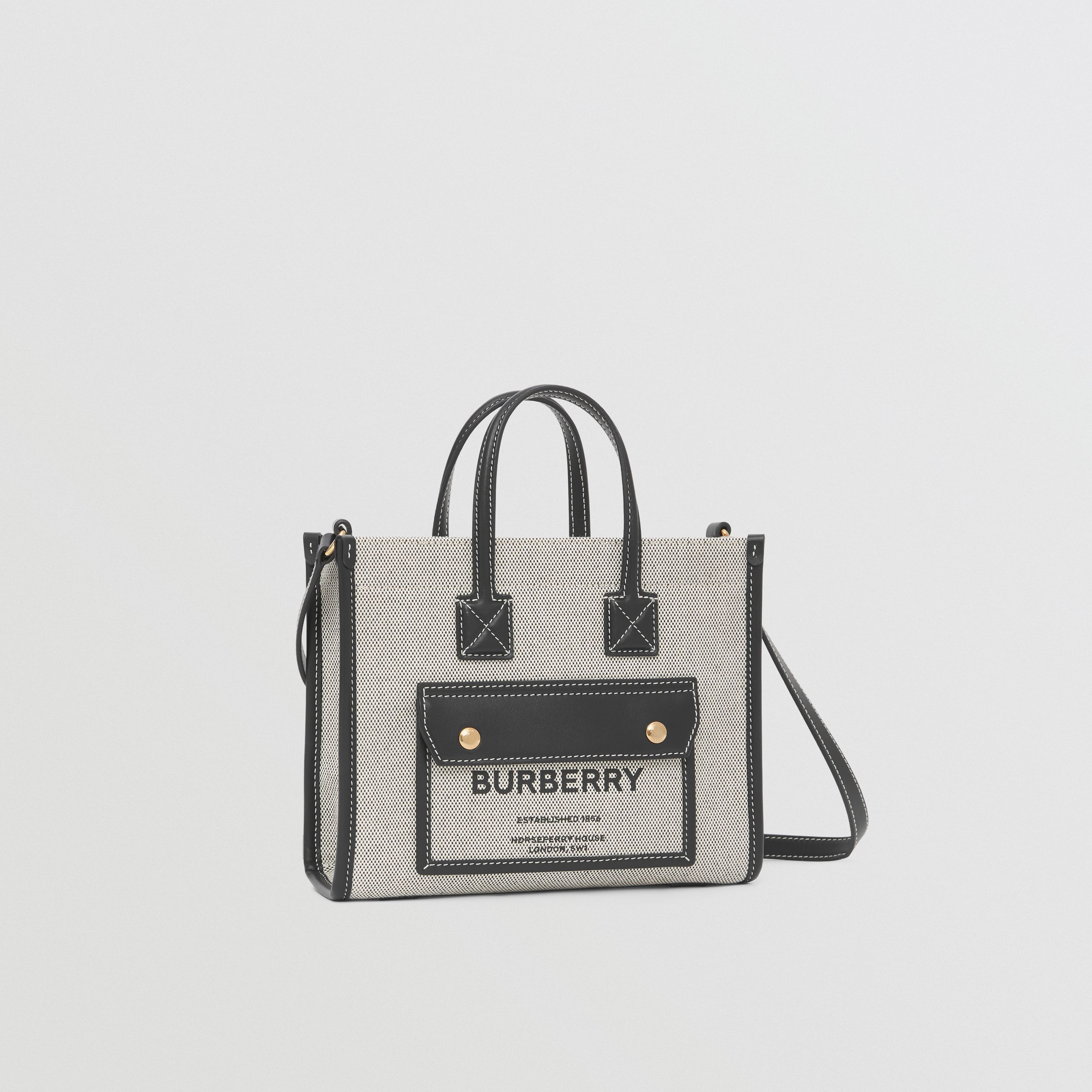 Burberry Mini Freya Tote Bag In Gray
