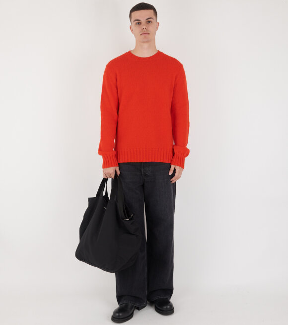 Jil Sander Virgin Wool Crew-neck Sweater In Red