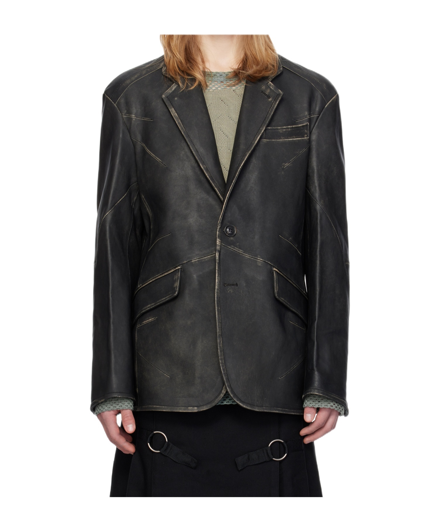 Andersson Bell Long-sleeved Leather Jacket In Black
