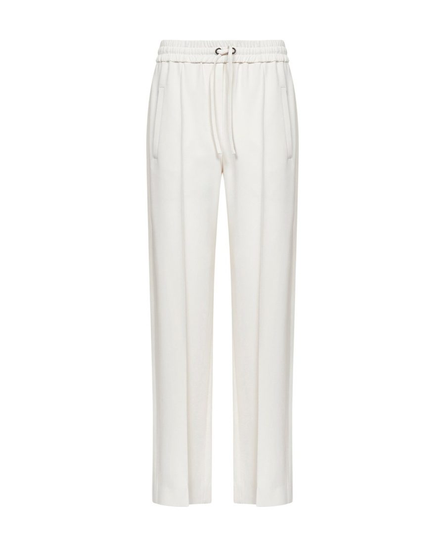 Brunello Cucinelli Straight-leg Drawstring-waist Trousers In White