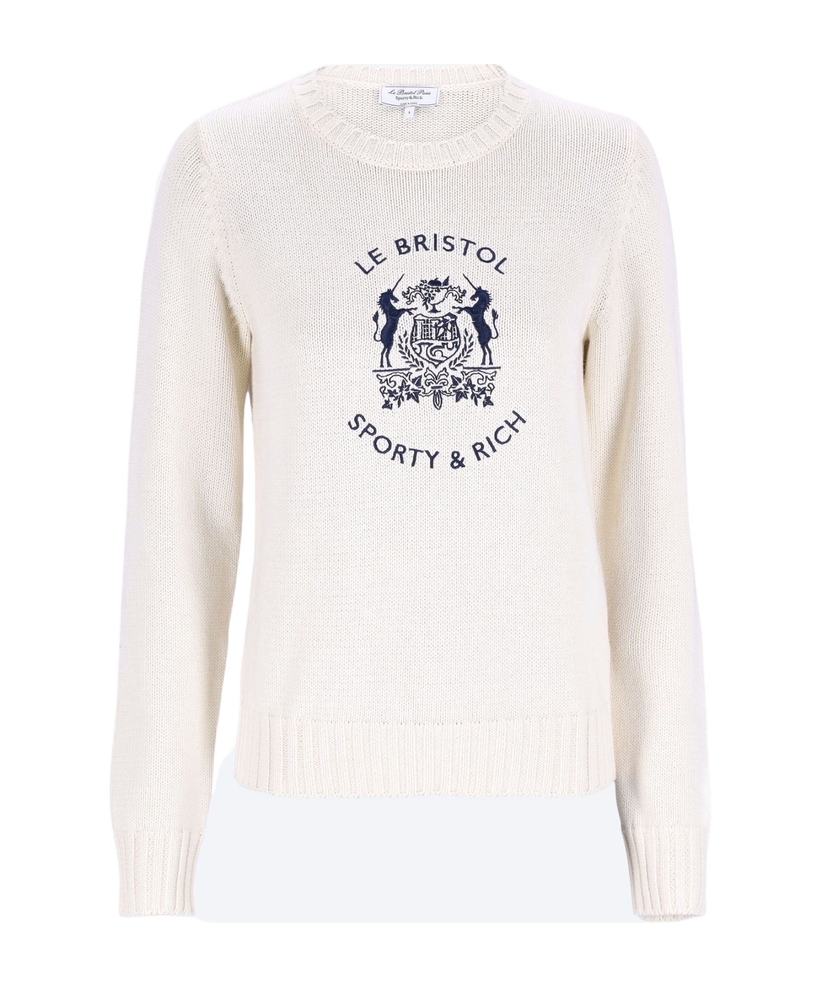 Sporty And Rich Long-sleeved Sweater In White