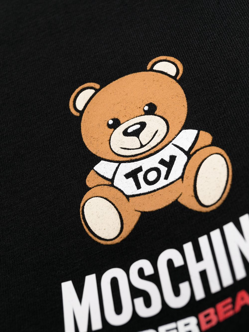 Moschino Teddy Under Bear Logo Print T-shirt In Black