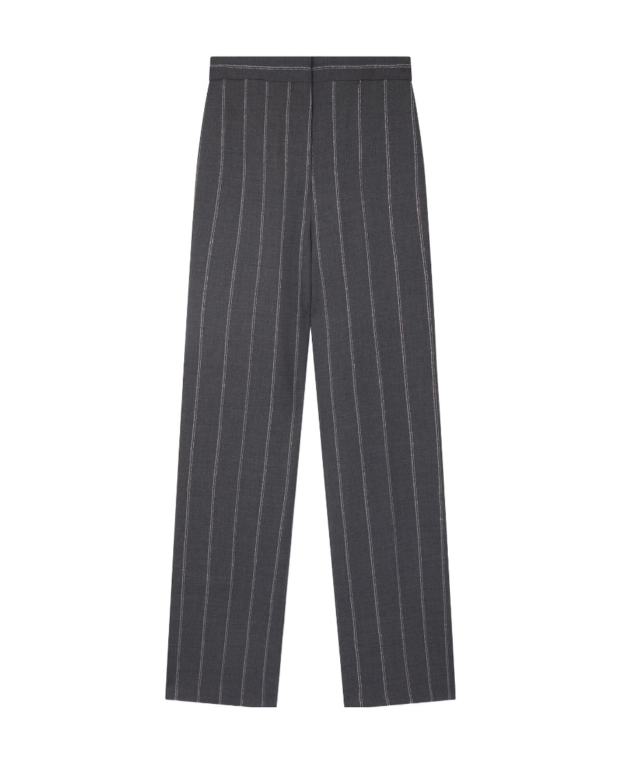 Stella Mccartney Striped Tailored Trousers In Black