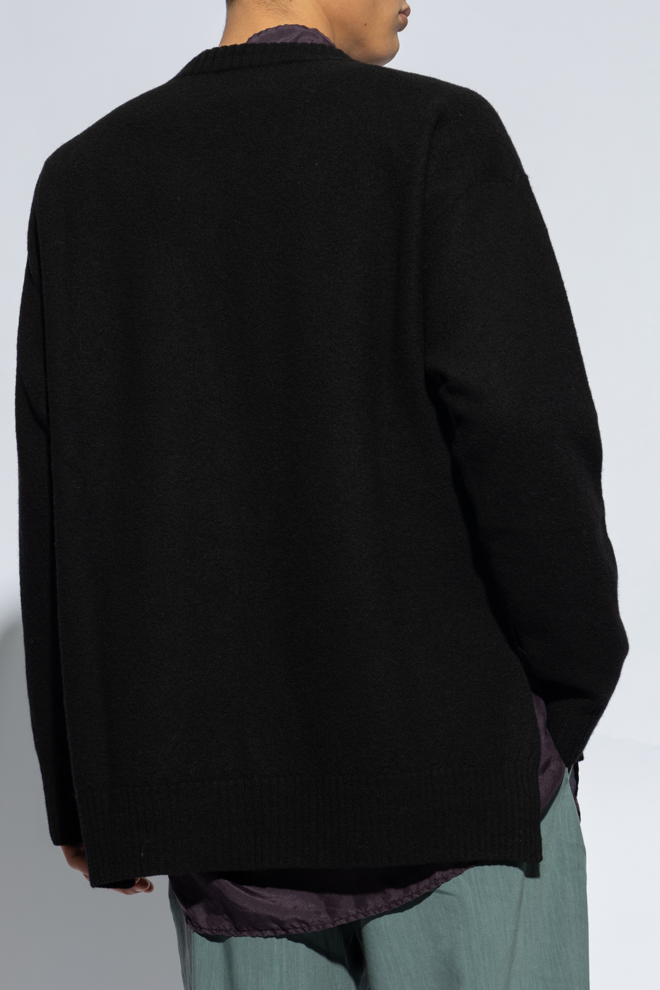 Jil Sander Crewneck Long-sleeved Jumper In Black