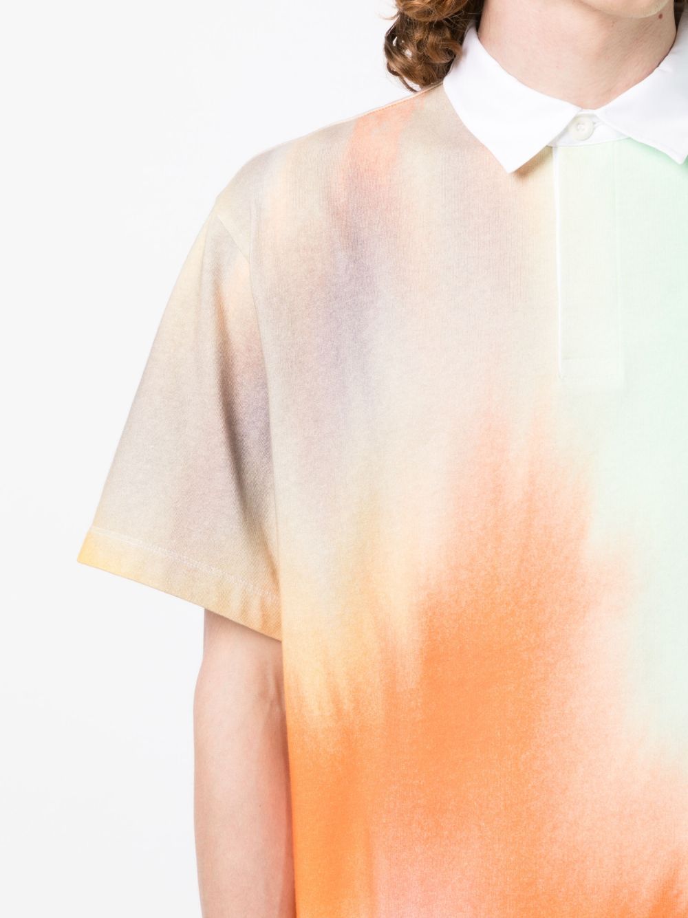 Maison Kitsuné Graded Pattern Polo Shirt In White