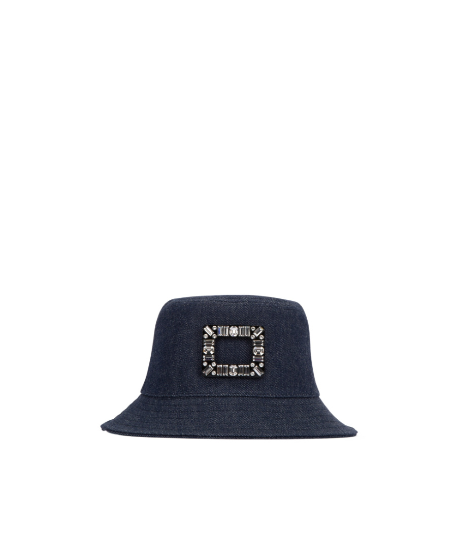 Roger Vivier Buckle Embellished Bucket Hat In Blue