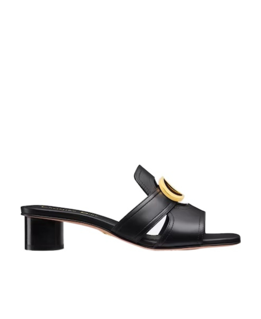 Dior 30 Montaigne Heeled Slide In Black