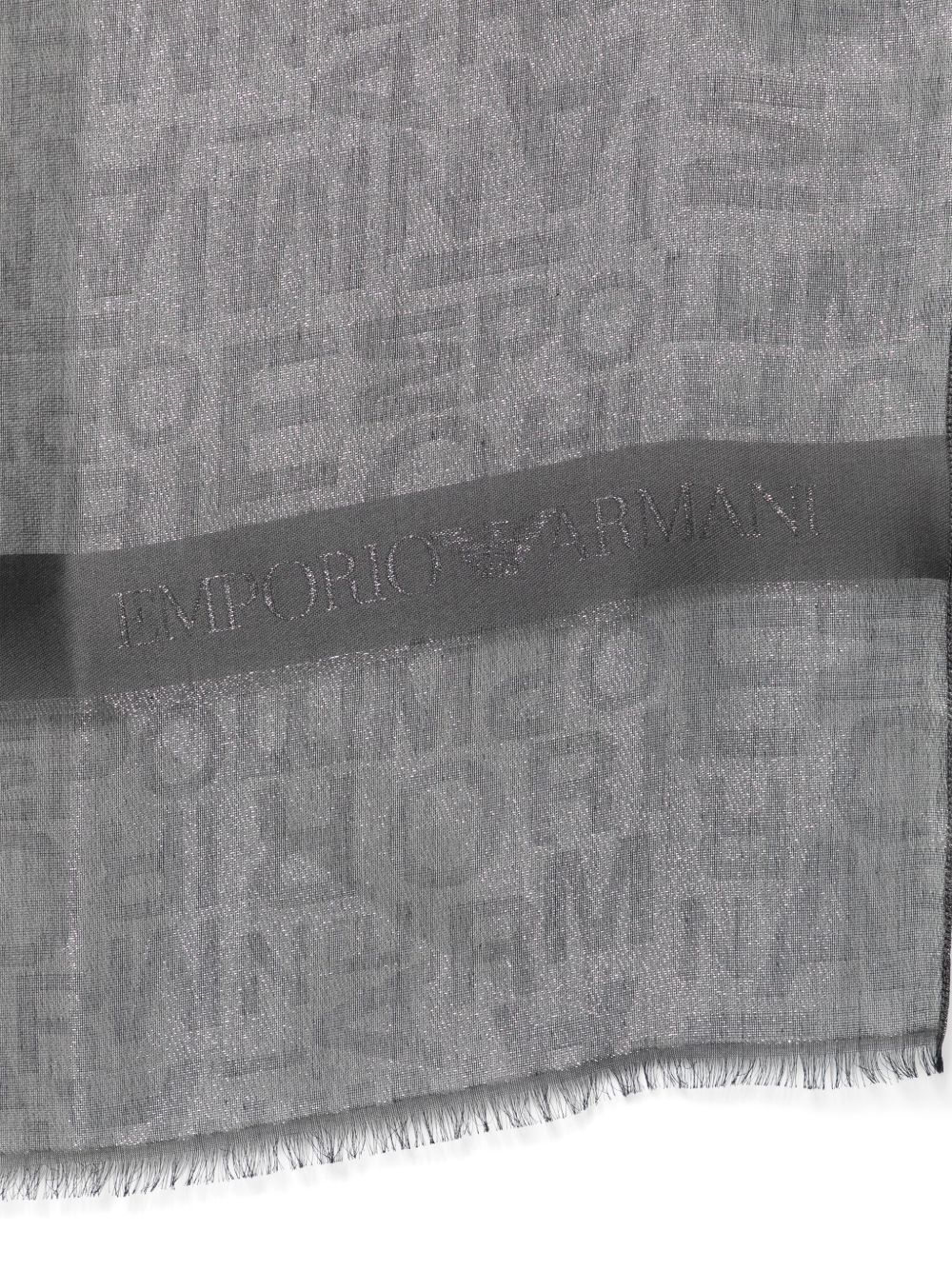 Emporio Armani Stylish Logo-patterned Modal Scarf In Gray