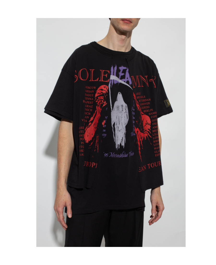 Raf Simons Graphic-print Layered T-shirt In Black