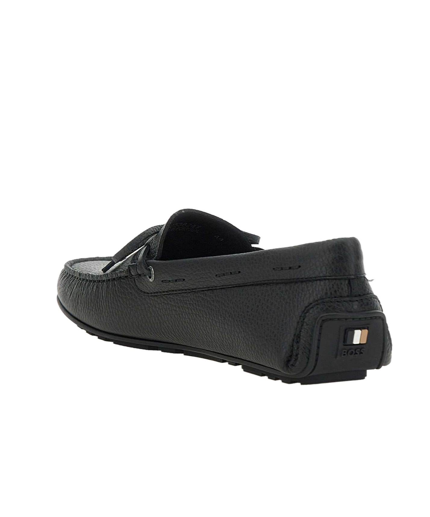 Hugo Boss Logo-embossed Boat Shoes In Black