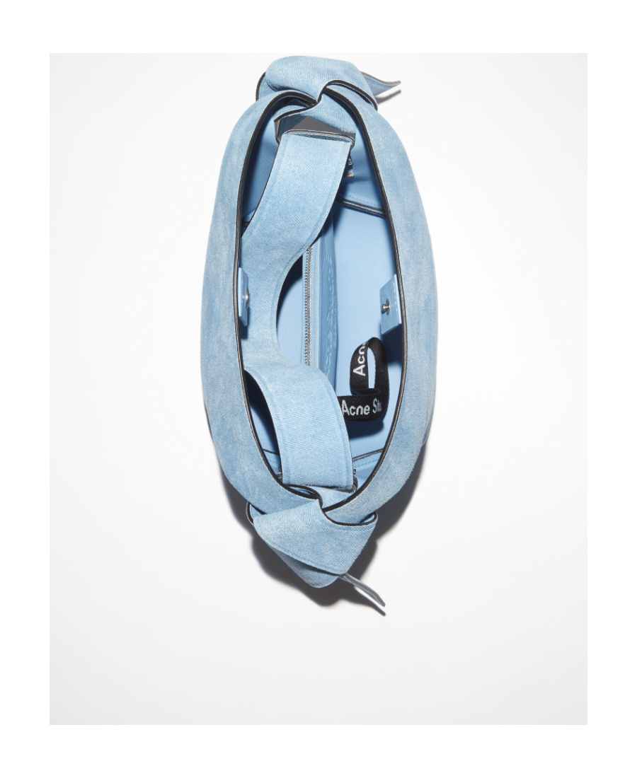 Shop Acne Studios Logo-print Denim Tote Bag In Blue
