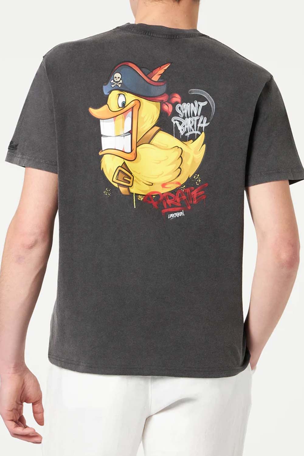 Mc2 Saint Barth Open-necked Black Shirt In Gray