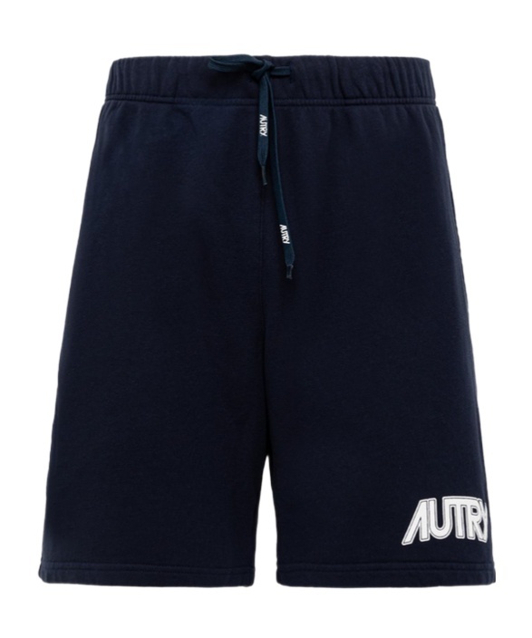 Shop Autry Logo-print Cotton Track Shorts In Black