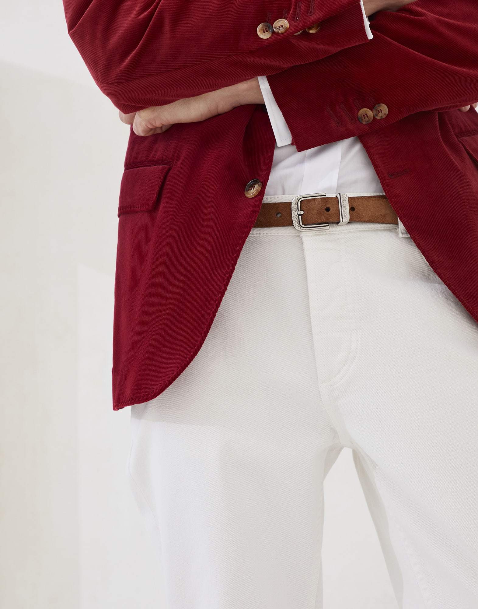 Brunello Cucinelli Logo-patch Jeans In White