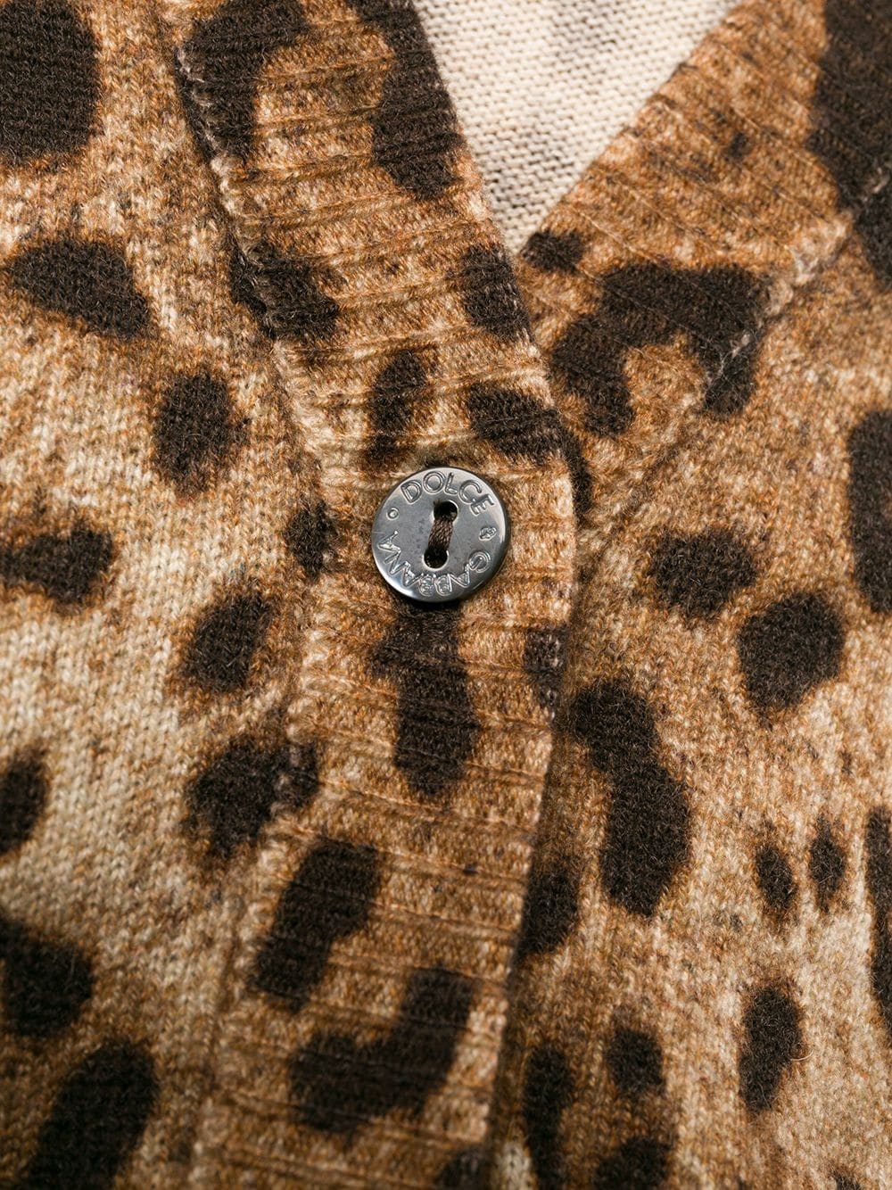 Dolce & Gabbana V-neck Long-sleeved Cardigan In Brown