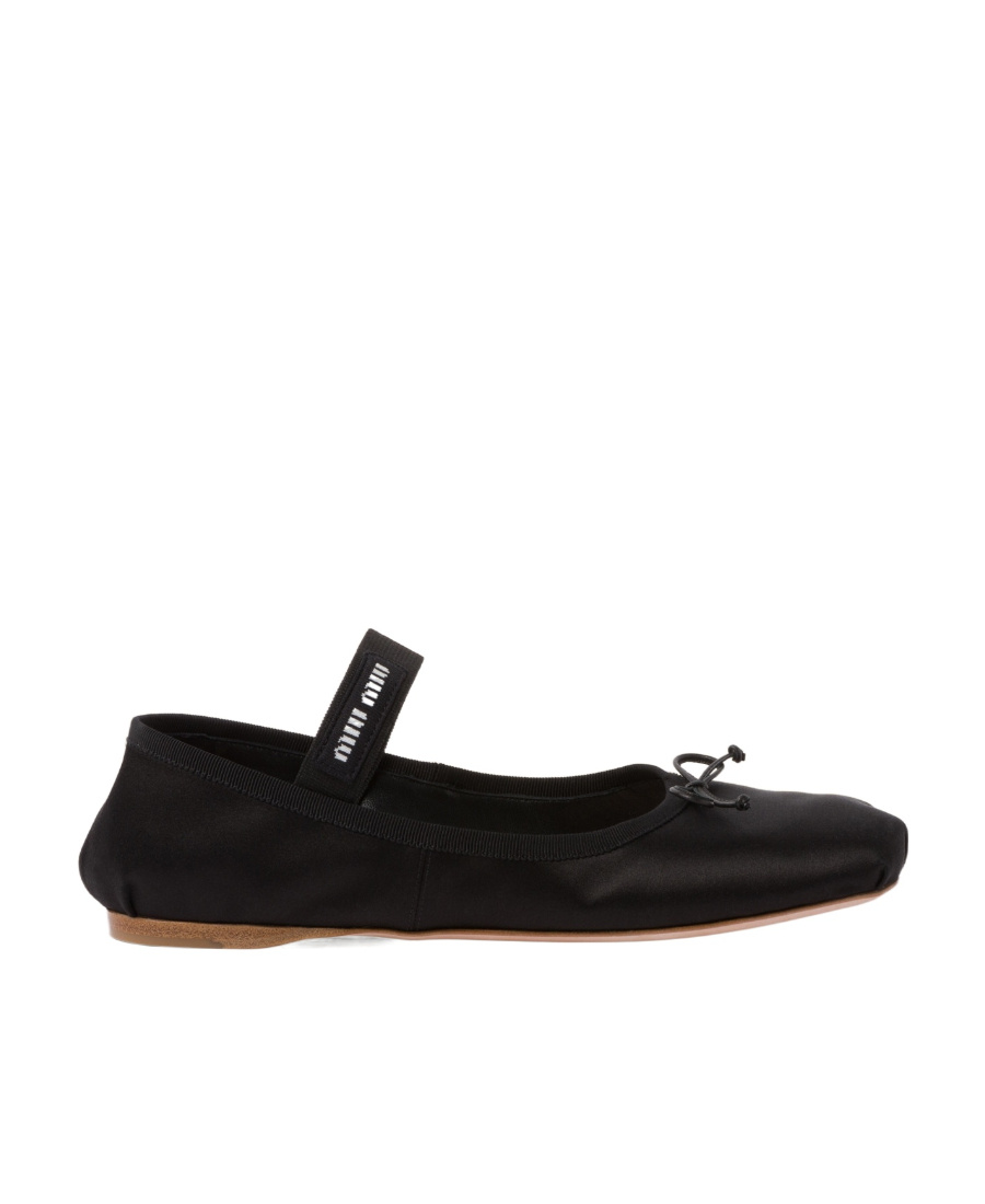 Miu Miu Logo-printed Bow Detailed Ballerina Shoes In Animal Print
