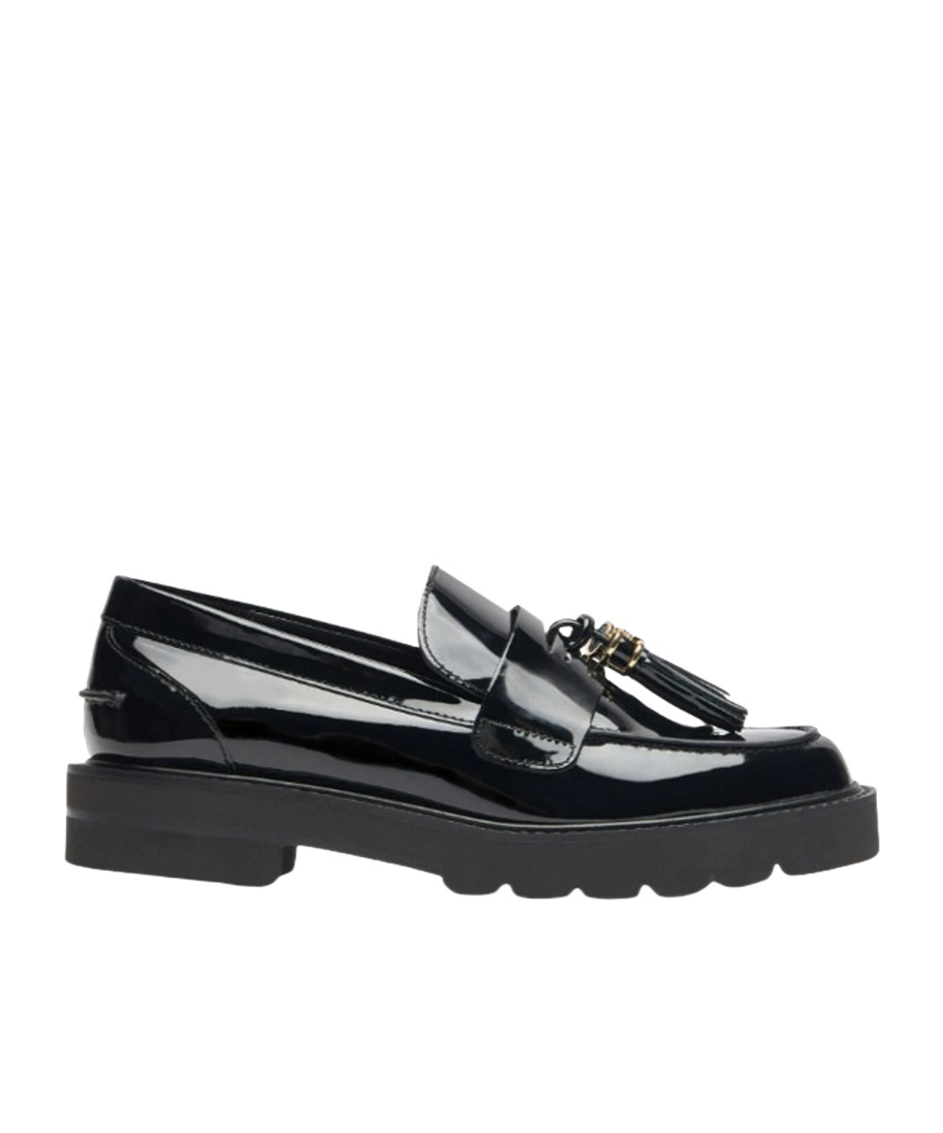 Stuart Weitzman Parker Patent-leather Loafers In Black