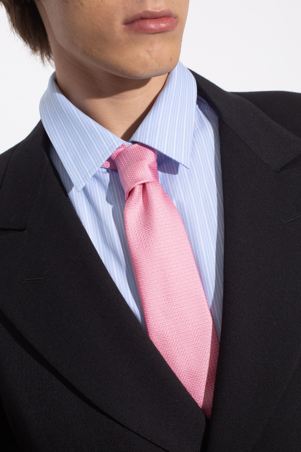 Lanvin Jacquard Pattern Tie In Pink