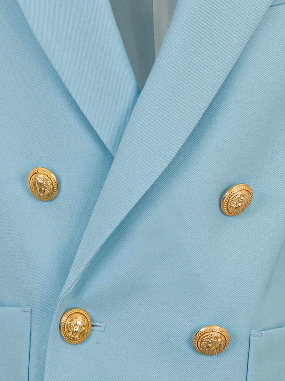Balmain Kids Double-breasted Tailored Blazer In Blue