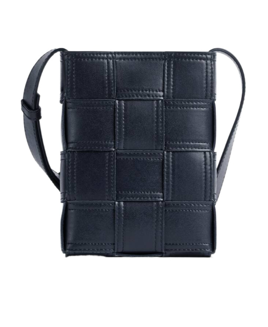 Bottega Veneta Cassette Logo Crossbody Bag In Space Color