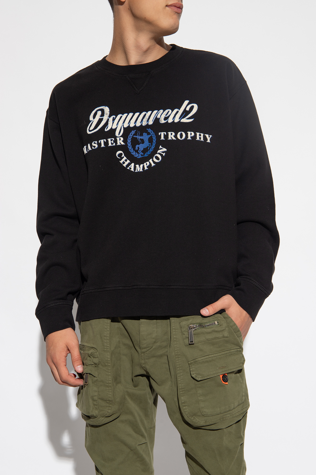 Dsquared2 Logo-print Cotton Sweatshirt In Black