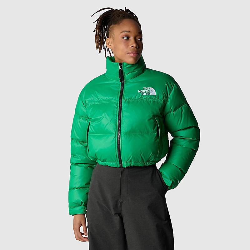 The North Face Nuptse Short Jacket In Green