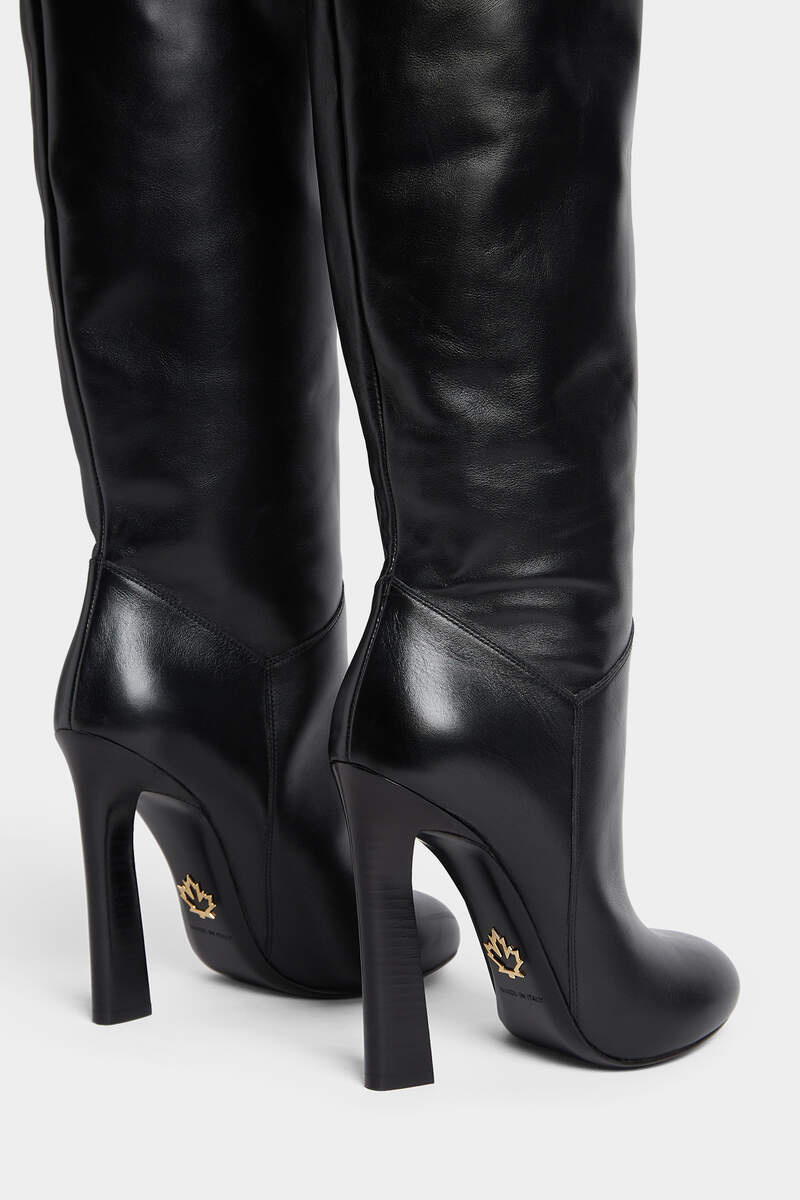 Dsquared2 Twin Over-the-knee Heeled Boots In Black