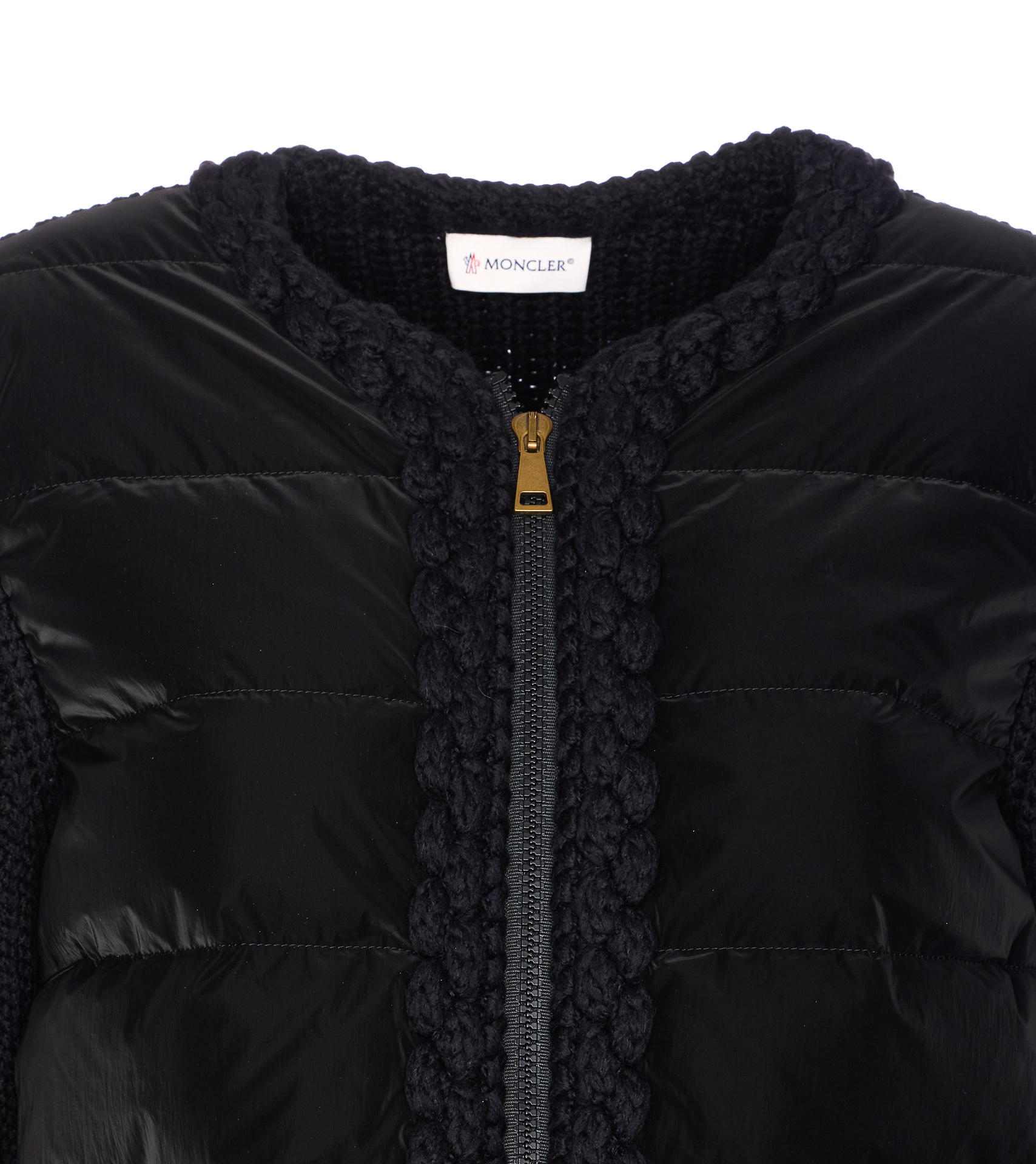 Moncler Long-sleeved Down Jacket In Black