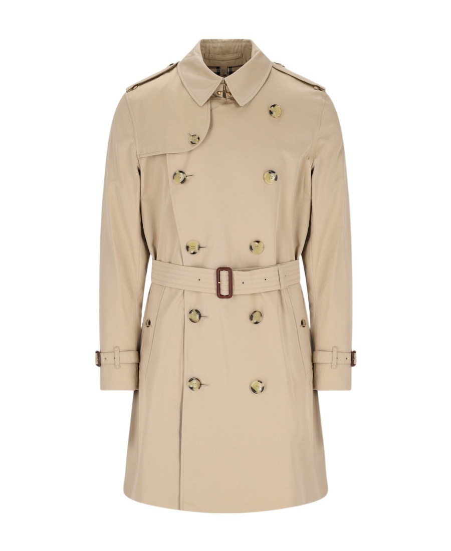 Burberry Cotton Gabardine Trench Coat In Nude
