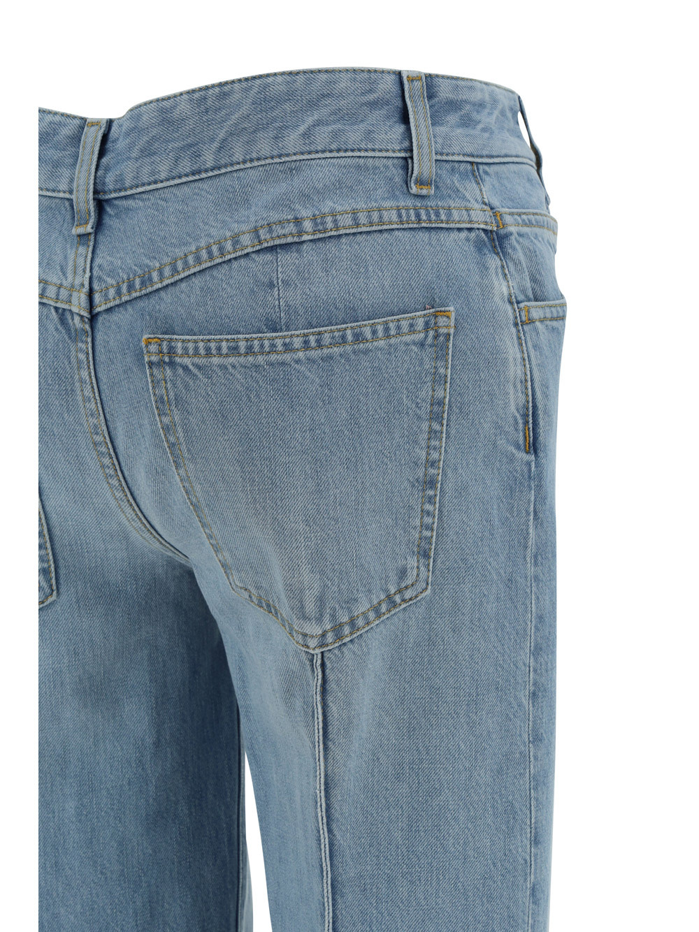 Bottega Veneta Curved Shape Light Bleached Denim In Gray