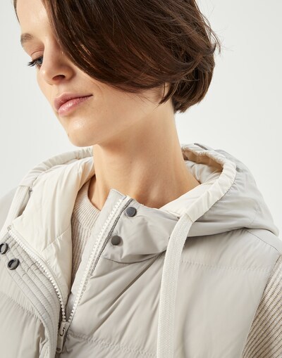 Shop Brunello Cucinelli Logo Hooded Vest In Gray