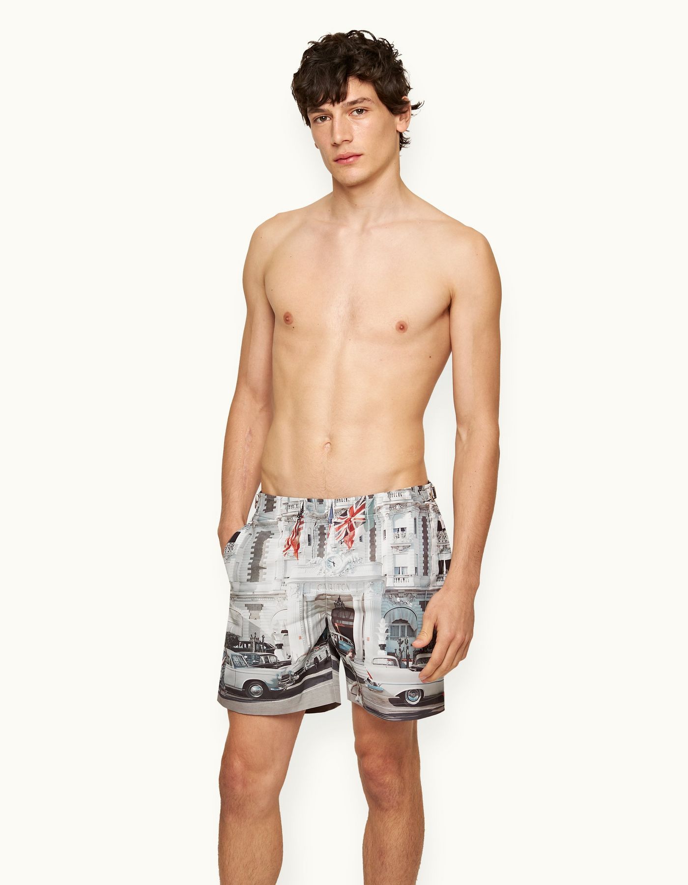 Orlebar Brown Bulldog Photographic Swim Shorts In Gray