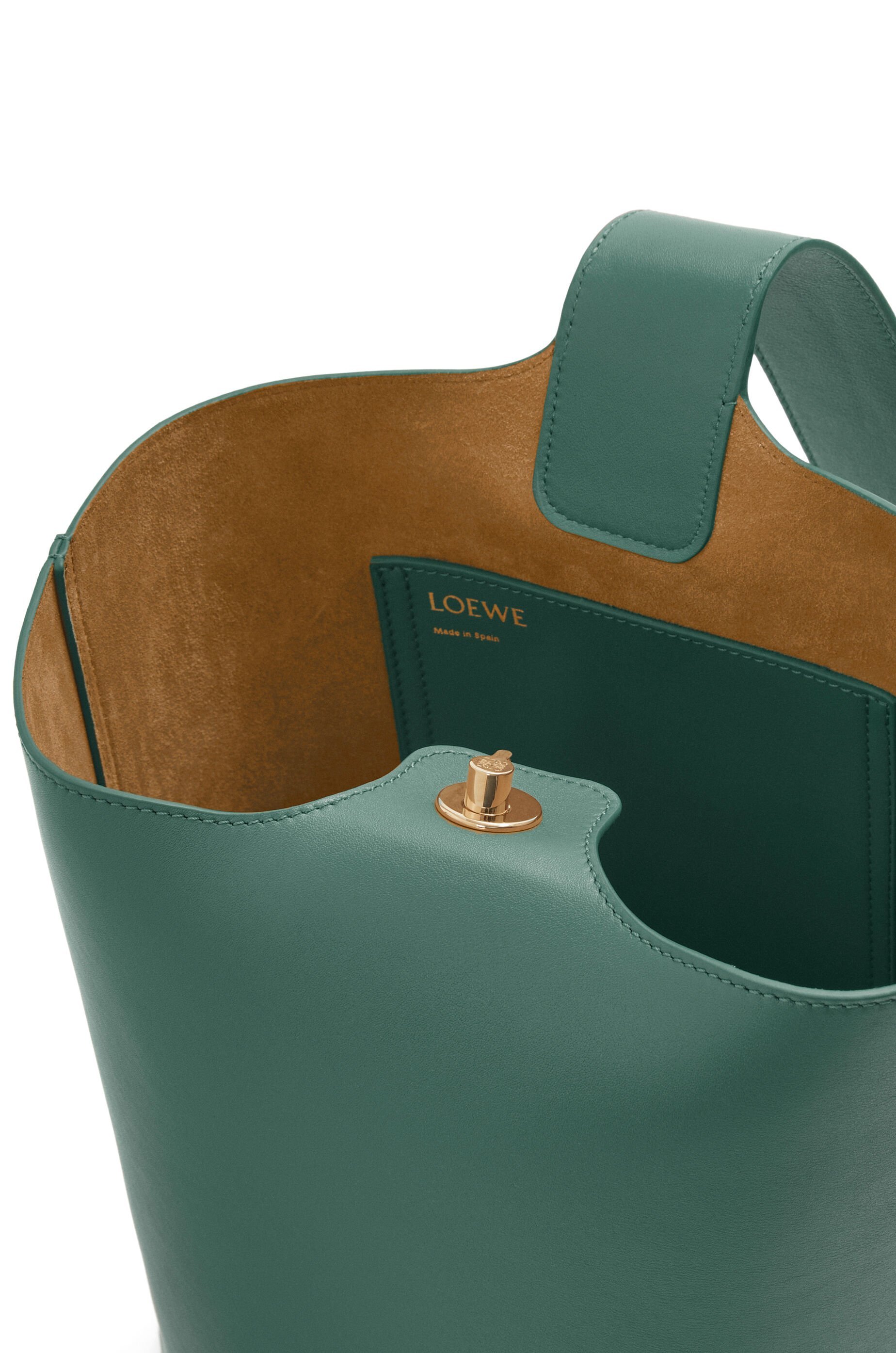 Loewe Mini Puzzle Leather Shoulder Bag In Green