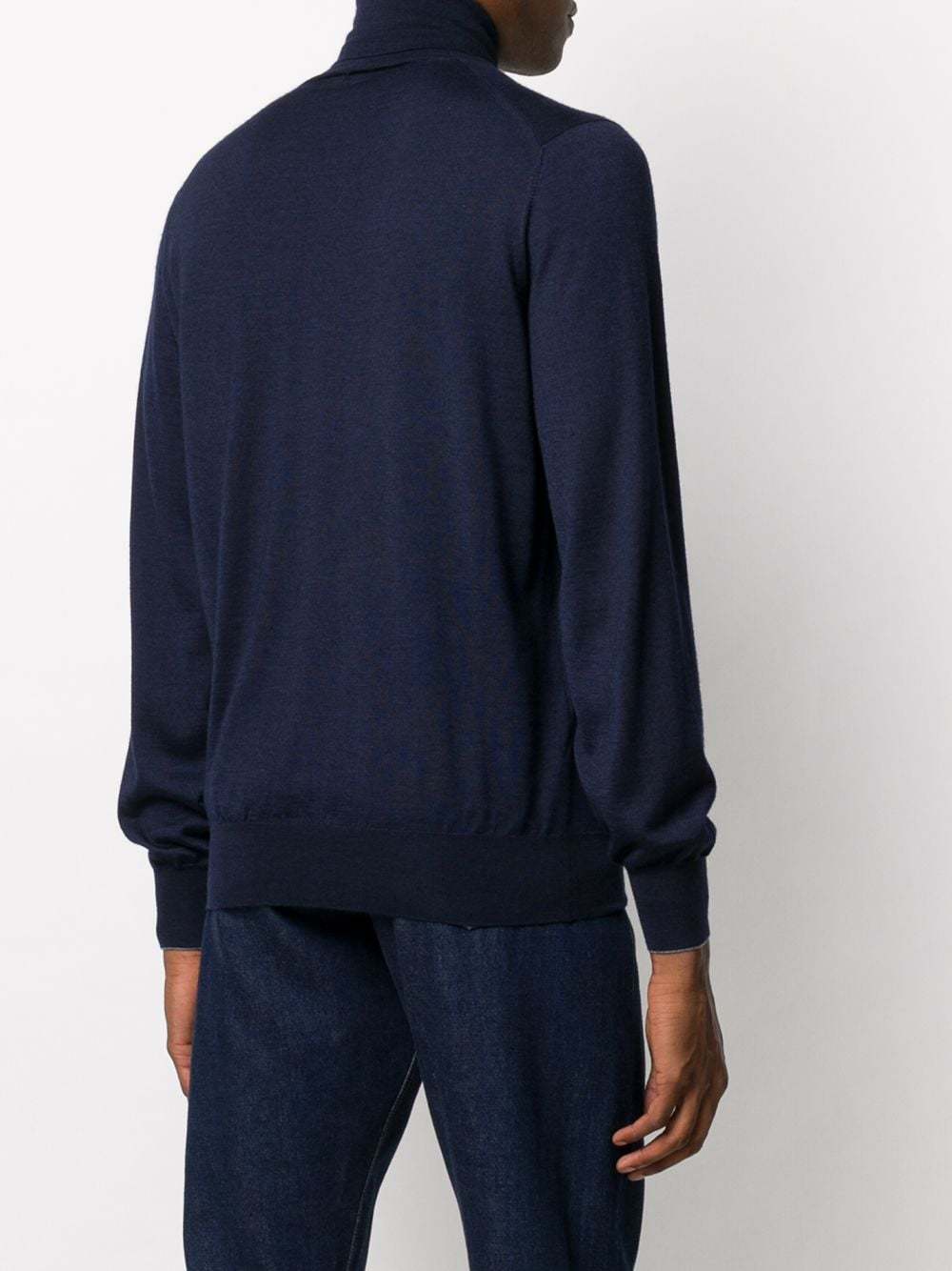 Brunello Cucinelli Knit Turtleneck Sweater Ribbed Cuffs In Black