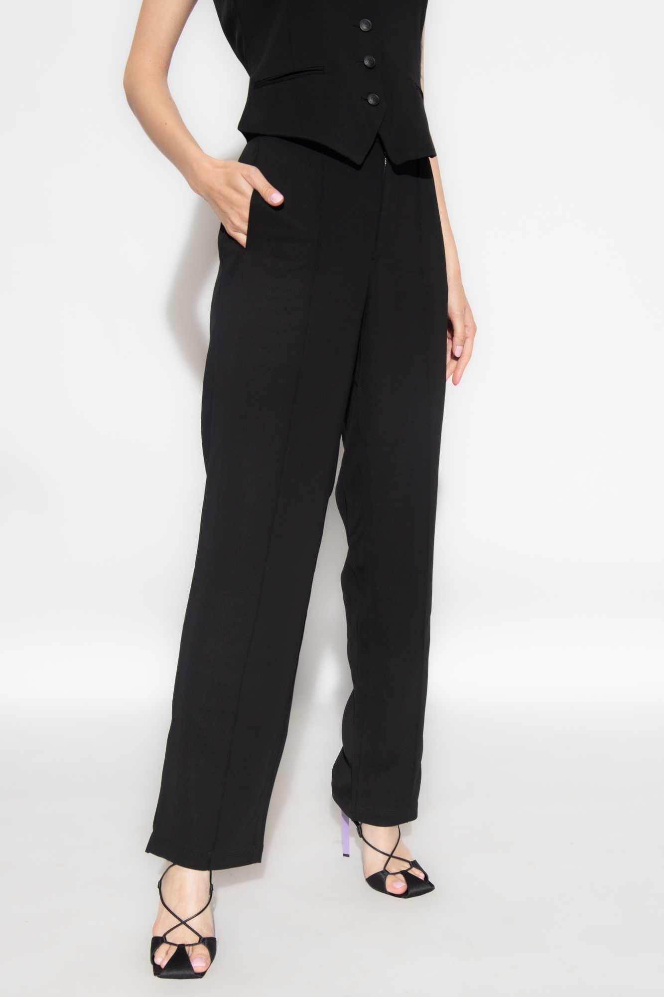 Rag & Bone Straight Hem Casual Pants In Black
