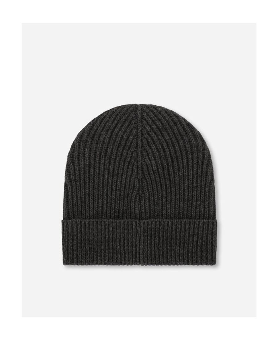 Dolce & Gabbana Logo-patch Knitted Beanie Hat In Black