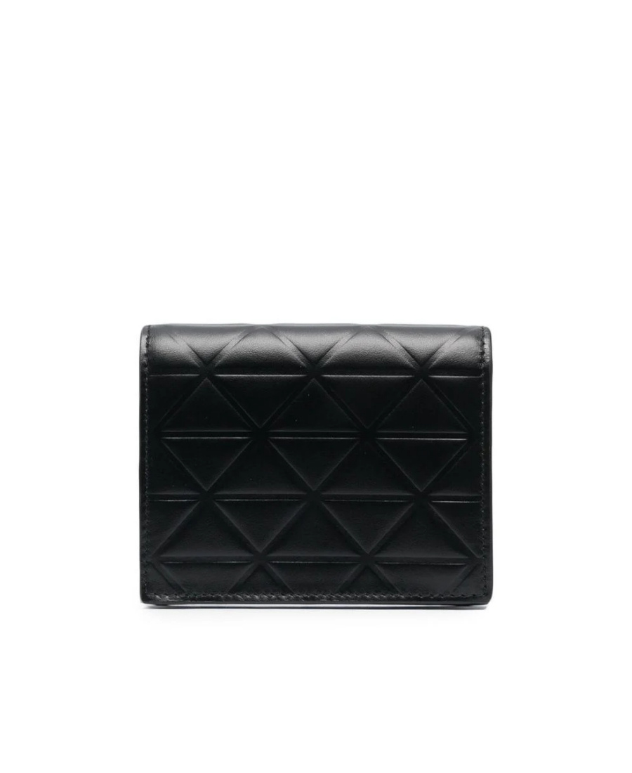 Prada Triangle-logo Folded Wallet In Black