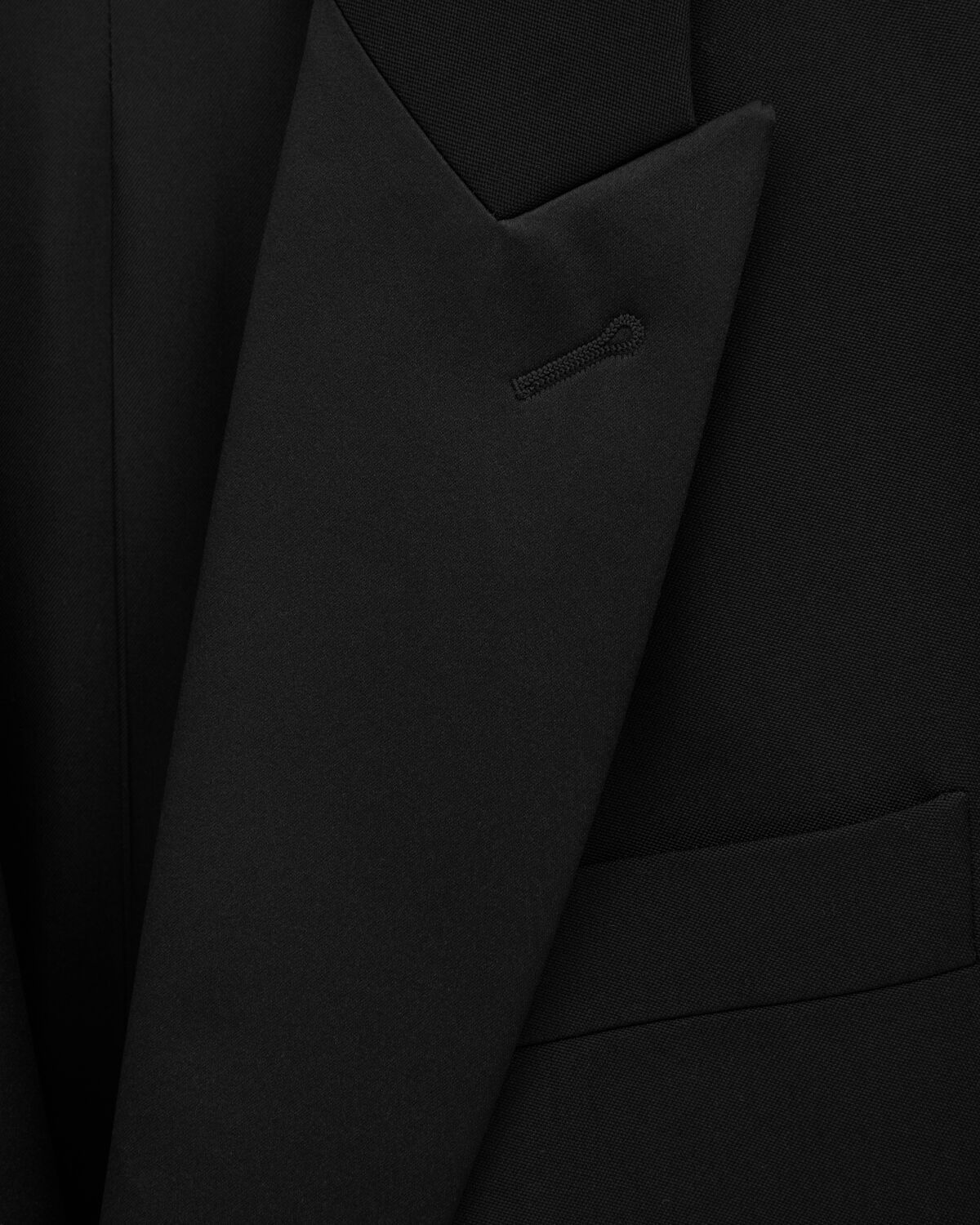 Saint Laurent Long-sleeved Wool Suit Coat In Black