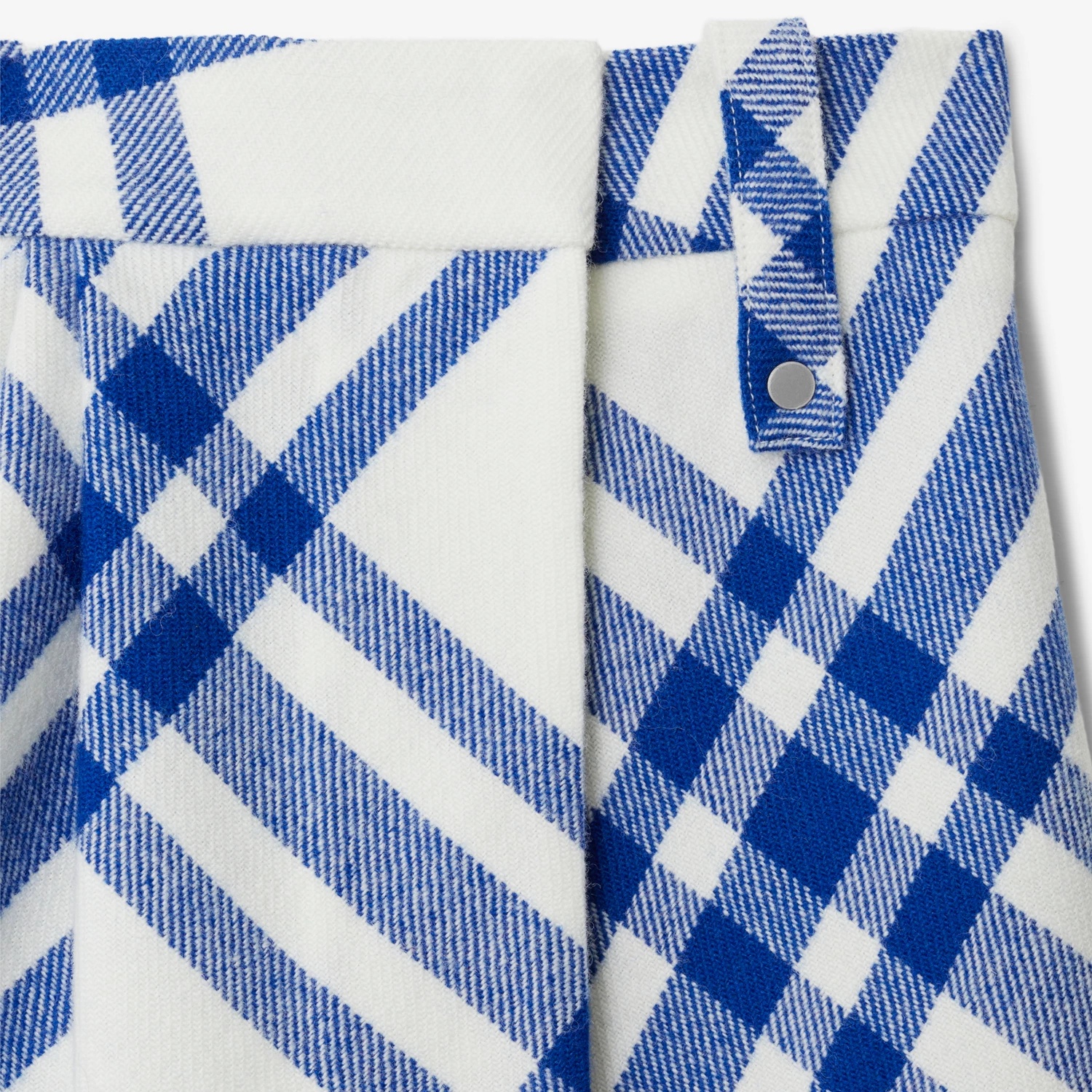 Burberry Checked Wool Miniskirt In White