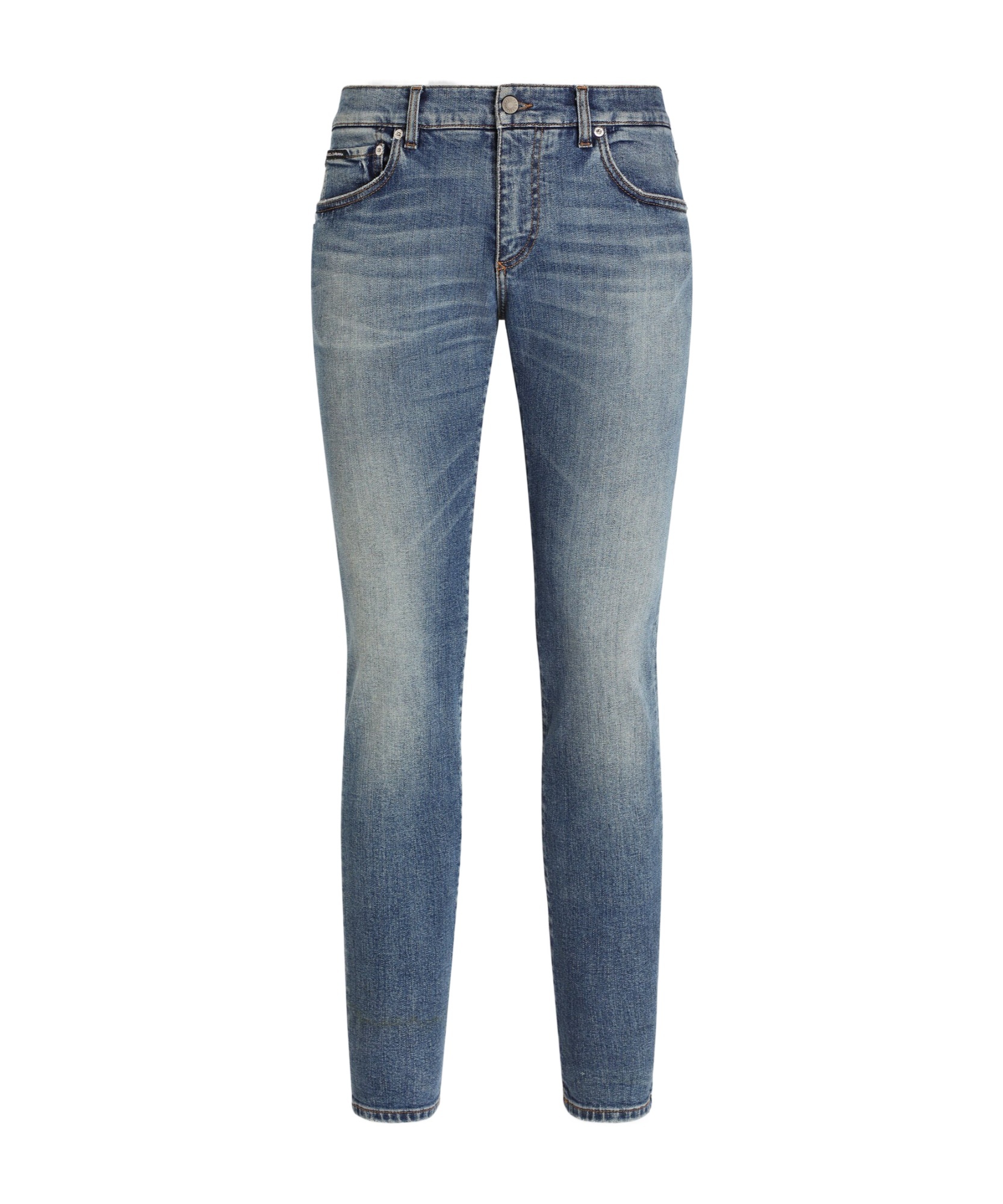 Dolce & Gabbana Whiskering-effect Skinny Jeans In Gray