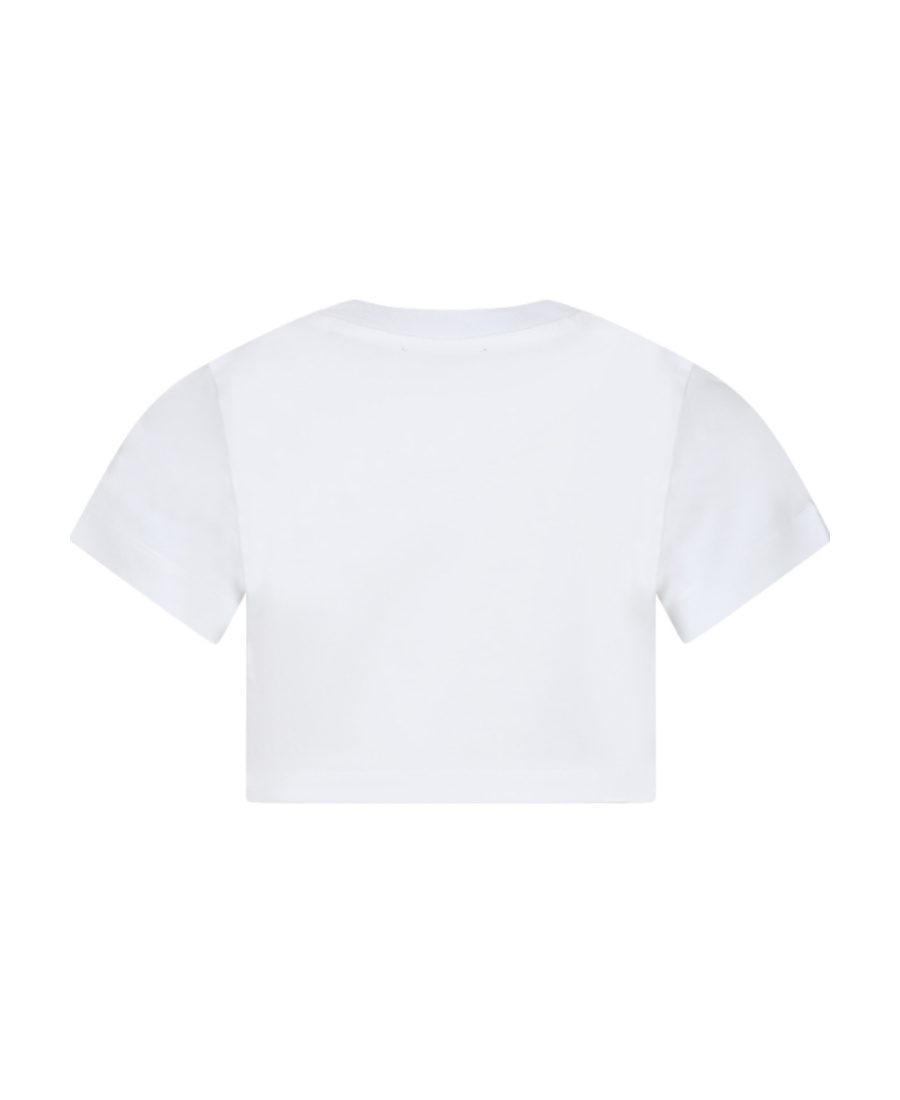 Balmain Logo-embroidered Cropped T-shirt In White