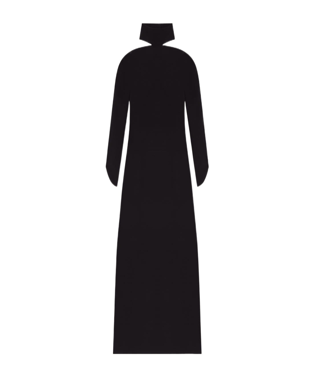 Courrèges Circle Cold-shoulder Crepe Halterneck Gown In Black