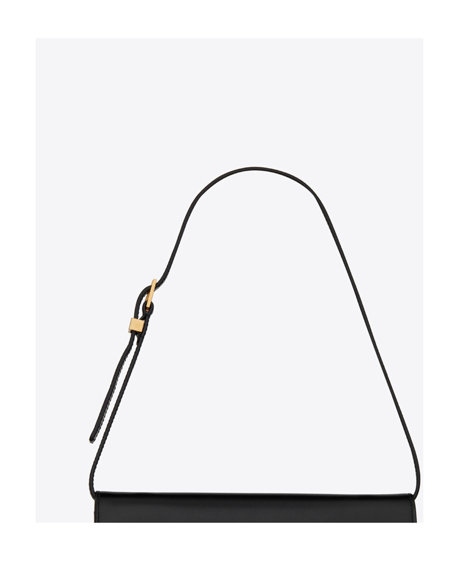 Saint Laurent Manhattan Small Shoulder Bag In Smooth Leather In Black