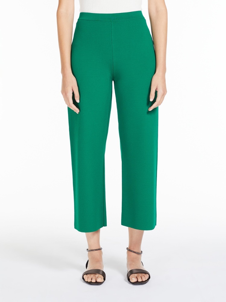 Max Mara Nine-point Casual Pants In Green