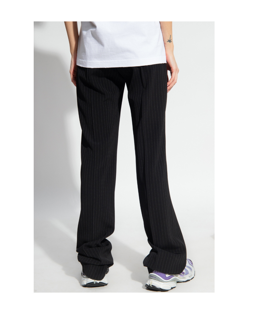 Balenciaga Pinstripe Straight-leg Trousers In Black