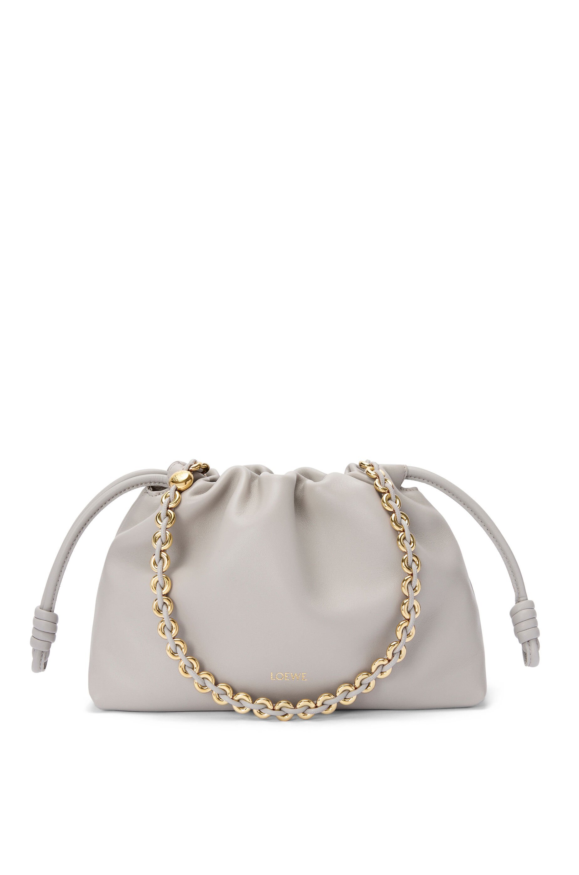 Loewe Mini Puzzle Leather Shoulder Bag In Gray