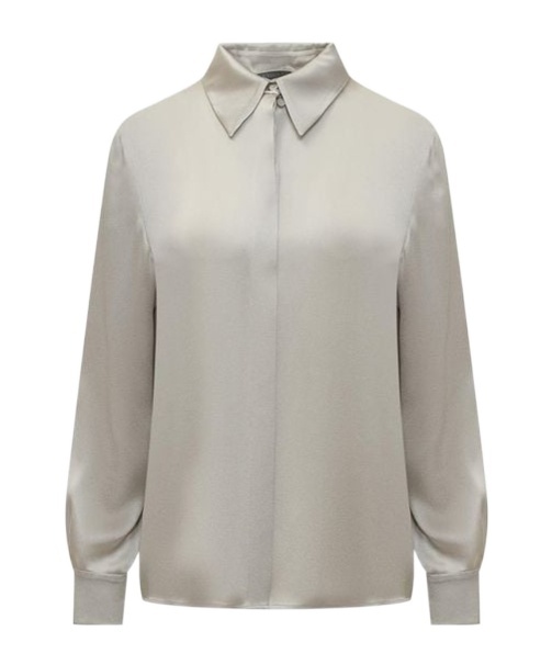 Alberta Ferretti Satin Shirt In Gray