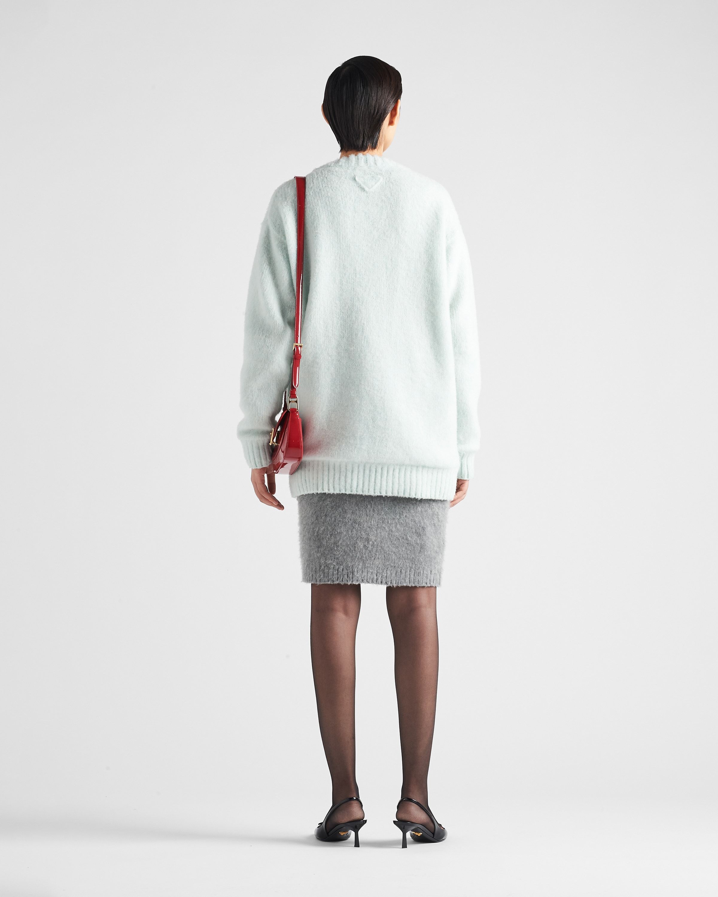 Shop Prada Cashmere Skirt In Gray