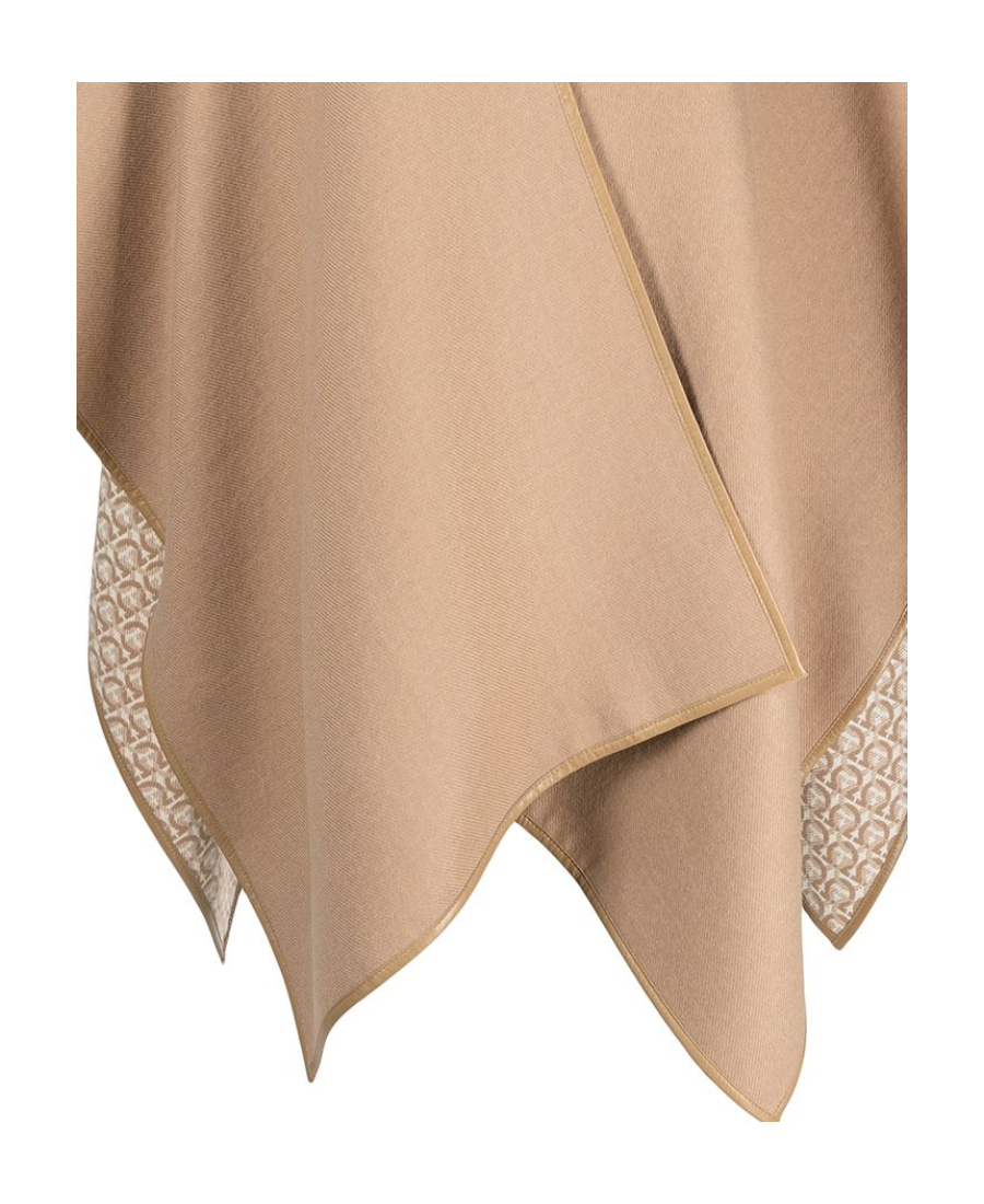 Ferragamo Finished-edge Asymmetric-hem Cape In Nude